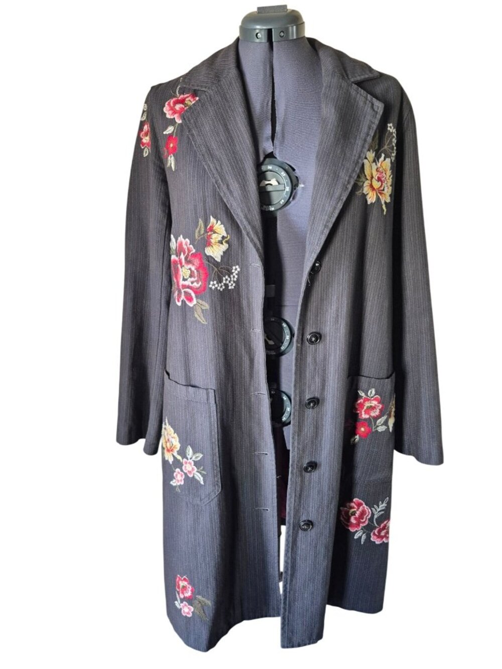 Sundance Women's Embroidered duster trench Coat Size XS
